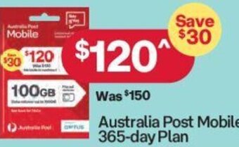 Australia Post Australia Post Mobile 365-day Plan offer