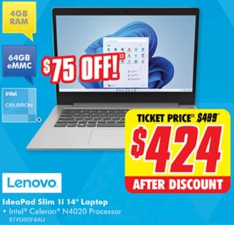 The Good Guys Lenovo IdeaPad Slim 11 14" Laptop offer