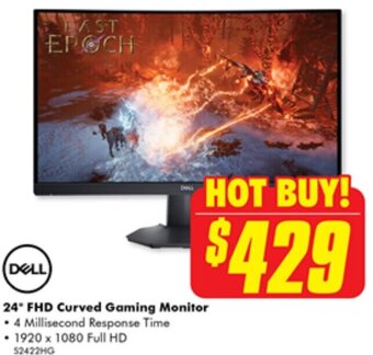 The Good Guys Dell 24" FHD Curved Gaming Monitor offer
