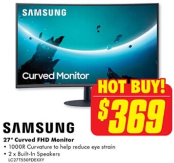 The Good Guys Samsung 27" Curved FHD Monitor offer