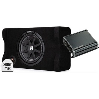 Autobarn Kicker cxa series mono channel class d power amplifier & 10” comp rt subwoofer enclosure offer