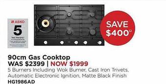 Bing Lee 90cm gas cooktop offer