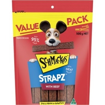 IGA Schmackos strapz or stix value pack 500g selected varieties offer