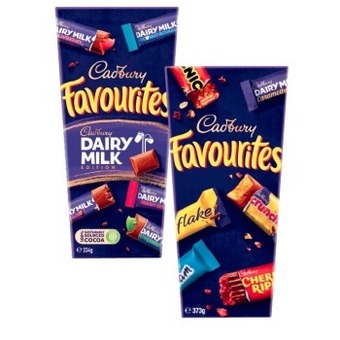Coles Cadbury favourites boxed chocolate 334g-373g offer