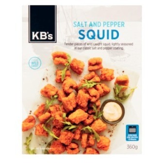 Coles Kb's salt and pepper squid 360g or whiting bites 300g offer