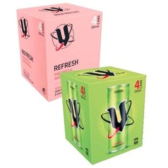 Coles V energy drink 4x250ml offer