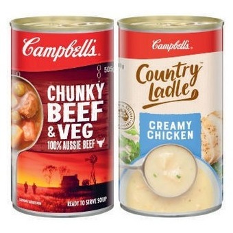 Coles Campbell's country ladle or chunky soup 495g-505g offer