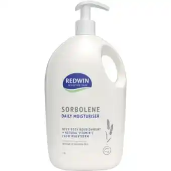 Coles Redwin sorbolene with vitamin e moisturiser 1.1 litre offer