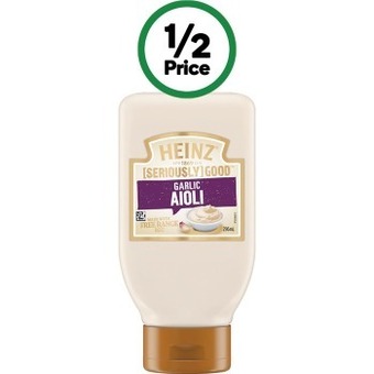 Heinz seriously good mayonnaise or aioli 285-295ml