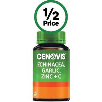 Woolworths Cenovis echinacea garlic zinc & vitamin c tablets pk 125~ offer
