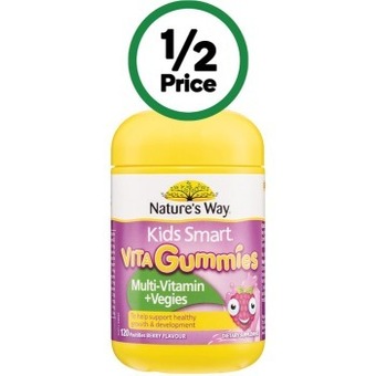 Woolworths Nature’s way kids smart vita gummies multivitamin pk 120~ offer