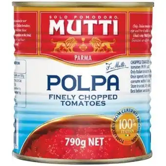 Woolworths Mutti polpa canned tomatoes 790g offer