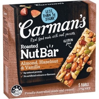 Woolworths Carman’s nut bars 160-175g pk 5 offer