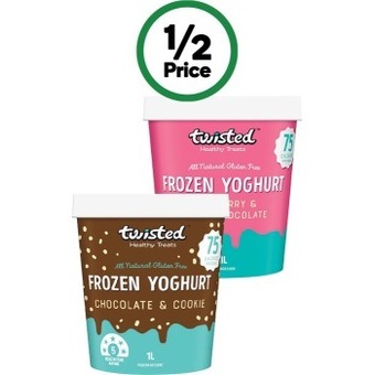 Woolworths Twisted frozen yoghurt 1 litre offer