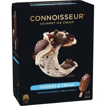 Woolworths Connoisseur ice cream sticks 360-400ml pk 4-6 offer
