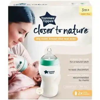 Tommee tippee closer to nature bottle 340ml pk 2