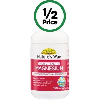 Woolworths Nature's way magnesium tablets pk 150* offer