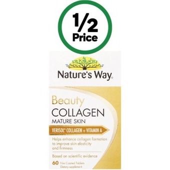 Woolworths Nature's way beauty collagen mature skin tablets pk 60* offer