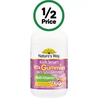 Woolworths Nature's way kids smart vita gummies sugar free multivitamin trio pk 75* offer