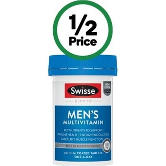 Woolworths Swisse ultivite men's multivitamin tablets pk 60* offer