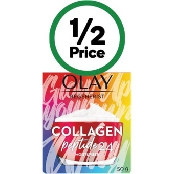 Woolworths Olay regenerist collagen peptide moisturiser skin care 50g offer