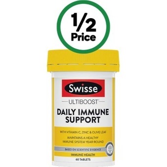 Woolworths Swisse ultiboost daily immune support tablets pk 60* offer