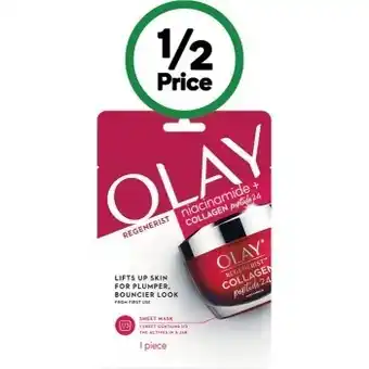 Woolworths Olay regen niacinamide + collagen peptide 24 mask pk 1 offer