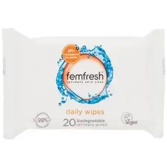 Woolworths Femfresh intimate skin care wipes pk 20 offer