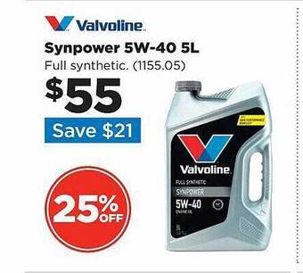 Repco Valvoline synpower 5w-40 5l offer