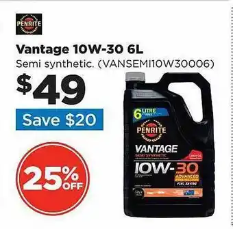 Repco Penrite vantage 10w-30 6l offer