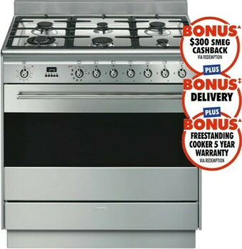 The Good Guys Smeg 90cm Dual Fuel Upright Cooker offer