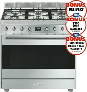 The Good Guys Smeg 90cm Dual Fuel Upright Cooker offer