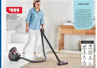 Harvey Norman Dyson 'cinetic big ball absolute' barrel vacuum offer