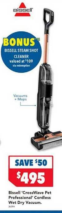 Bissell 'crosswave pet professional' cordless wet dry vacuum