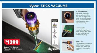 Harvey Norman Dyson 'v15 detect absolute' stick vacuum offer