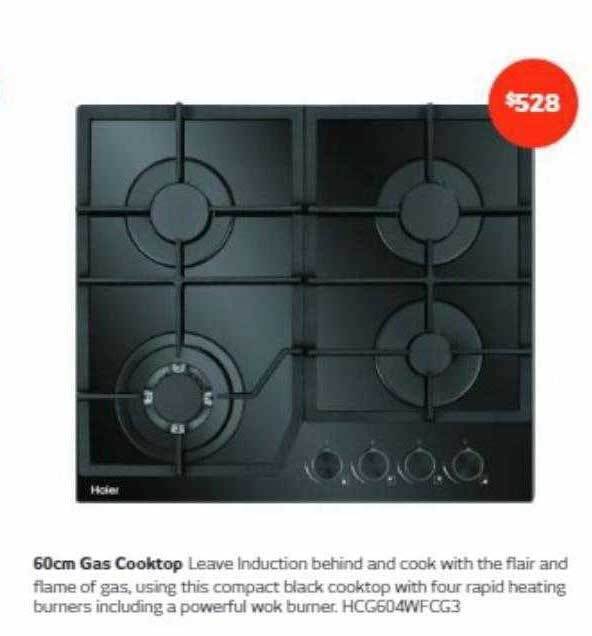 Haier 60 cm gas cooktop offer at Retravision