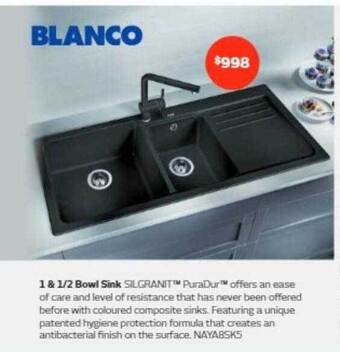 Blanco 1 & 1-2 bowl sink