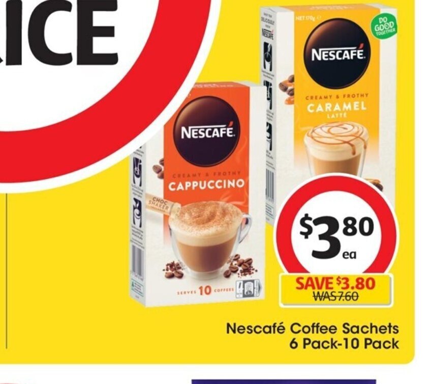 Nescafé Coffee Sachets 6 pack10 Pack offer at Coles