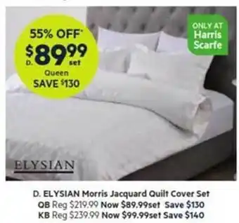 Harris Scarfe Elysian morris jacquard quilt cover set offer