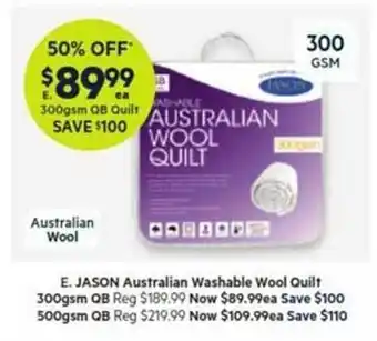 Harris Scarfe Jason australian washable wool quilt offer