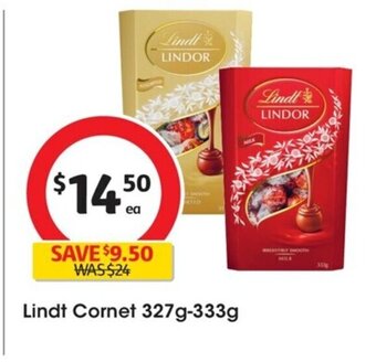 Coles Lindt Cornet 327g-333g offer