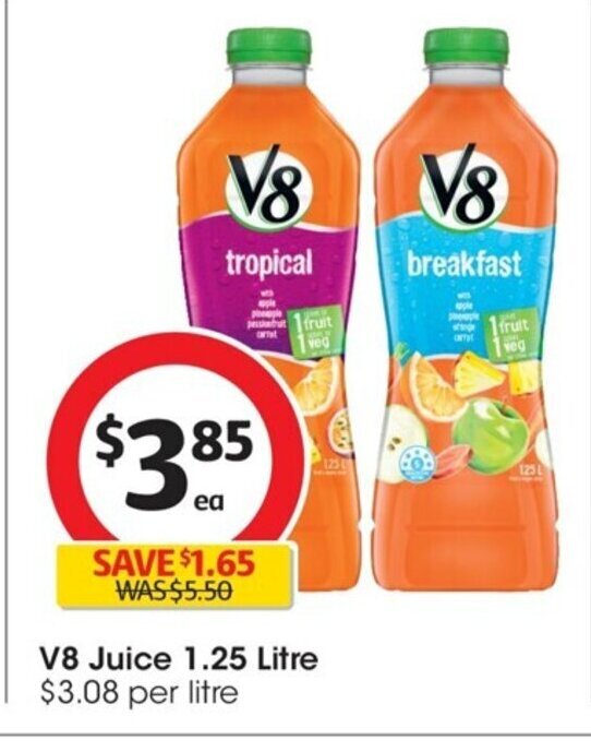 V8 Juice 1.25 Litre offer at Coles