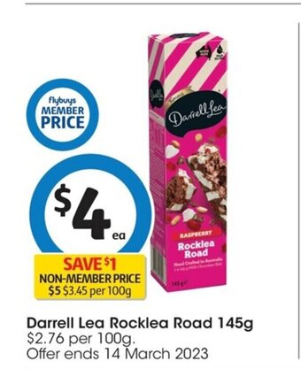 Coles Darrell Lea Rocklea Road 145g offer