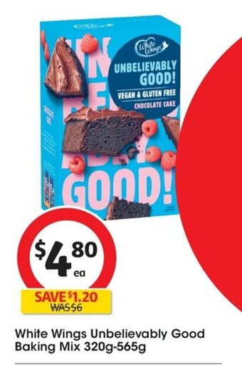 Coles White Wings Unbelievably Good Baking Mix 320g-565g offer