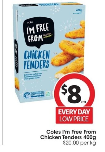 Coles Coles I'm Free From Chicken Tenders 400g offer