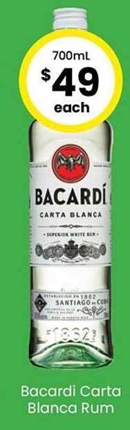 The Bottle O Bacardi carta blanca rum offer