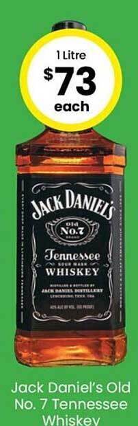 The Bottle O Jack daniel's old no. 7 tennessee whiskey offer