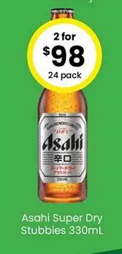 The Bottle O Asahi super dry stubbies offer