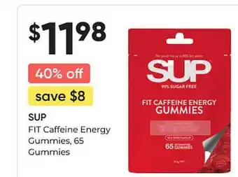 healthylife Sup fit caffeine energy gummies 65 gummies offer
