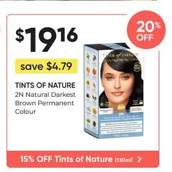 healthylife Tints of nature 2n natural darkest brown permanent colour offer
